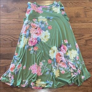 Olive Floral Dress